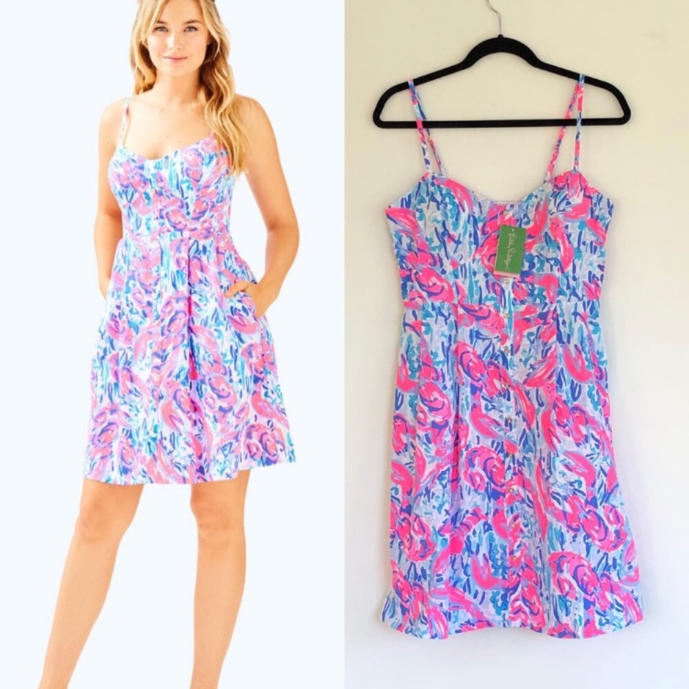 Lilly Pulitzer Cosmic Coral Cracked Up Easton NWT